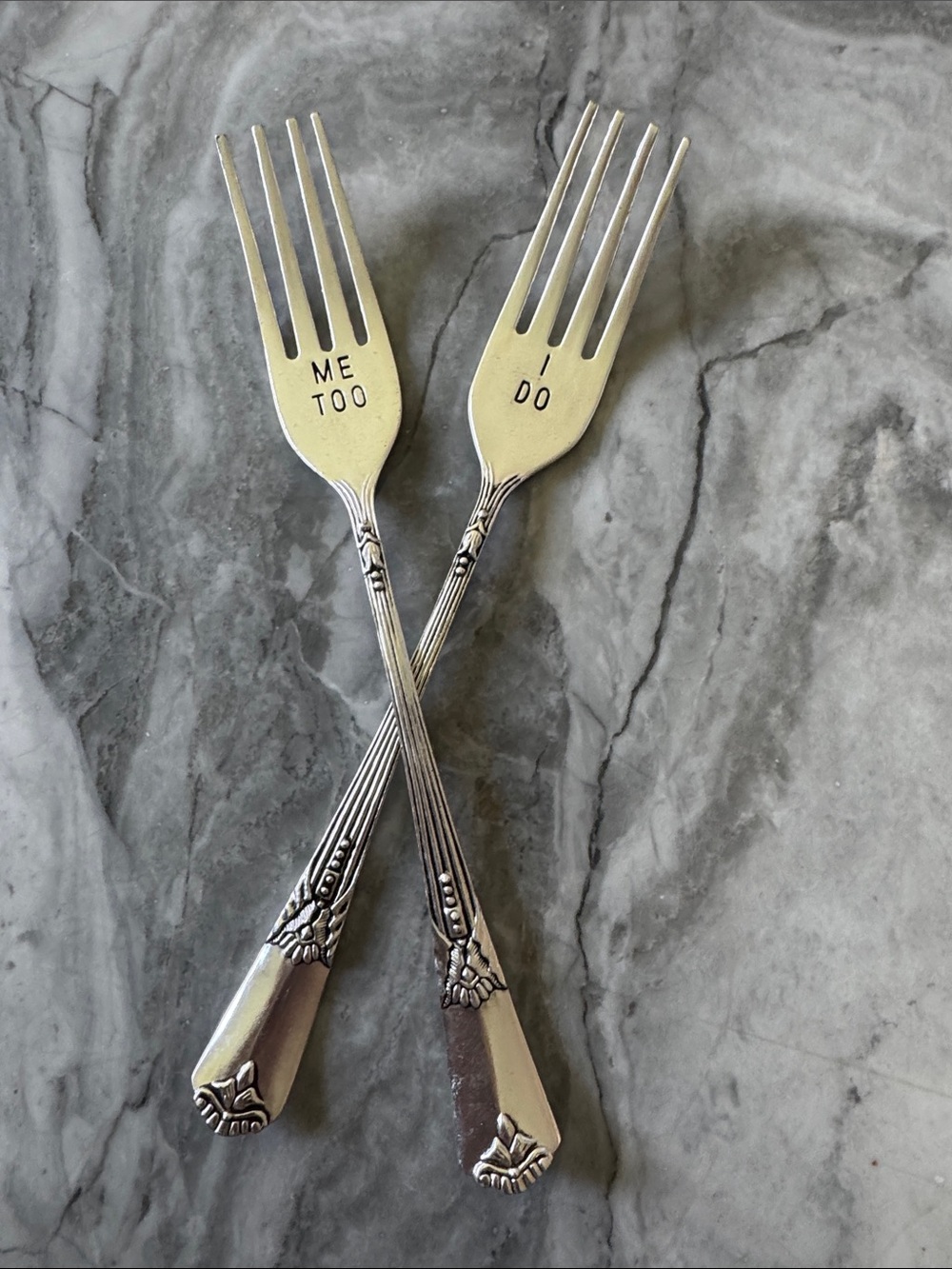 Mud Pie Silver-Tone "I Do" & "Me Too" Decorative Fork Set